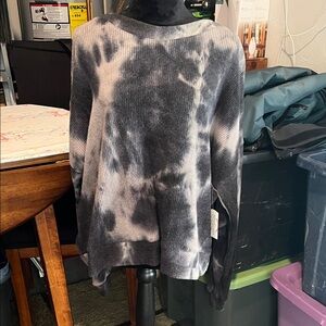 Flirtitude Black and Gray Tie-Dye Sweater